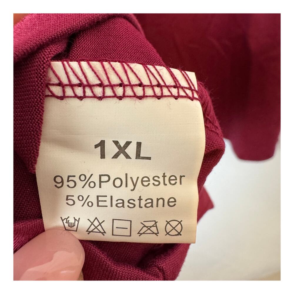 Oversized and Long Raspberry Tee Size 1XL - Picture 5 of 6